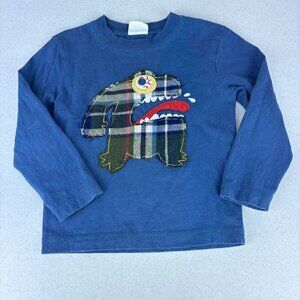 Mini Boden Blue Monster Long Sleeve Tee 2-3Y